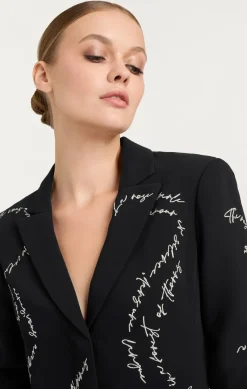 Cinq à Sept Feather And Script Embellished Joel Dress Black Outlet