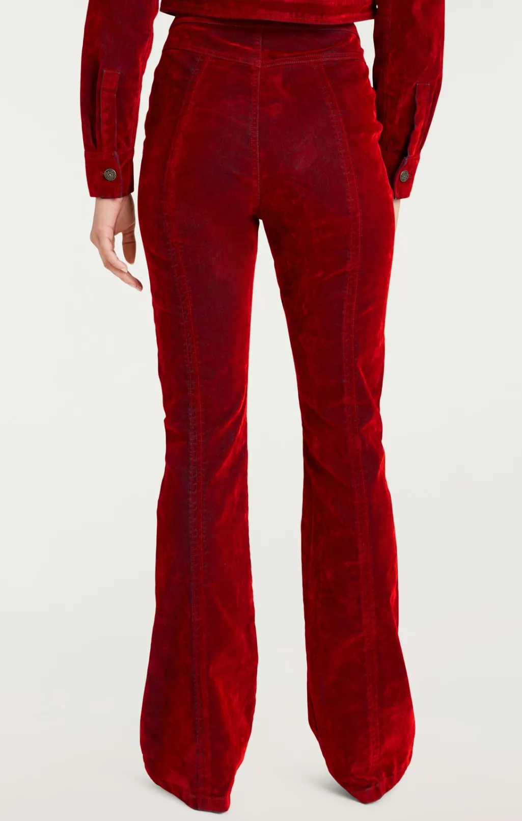 Cinq à Sept Flocked Denim Suzette Pant Pomegranate