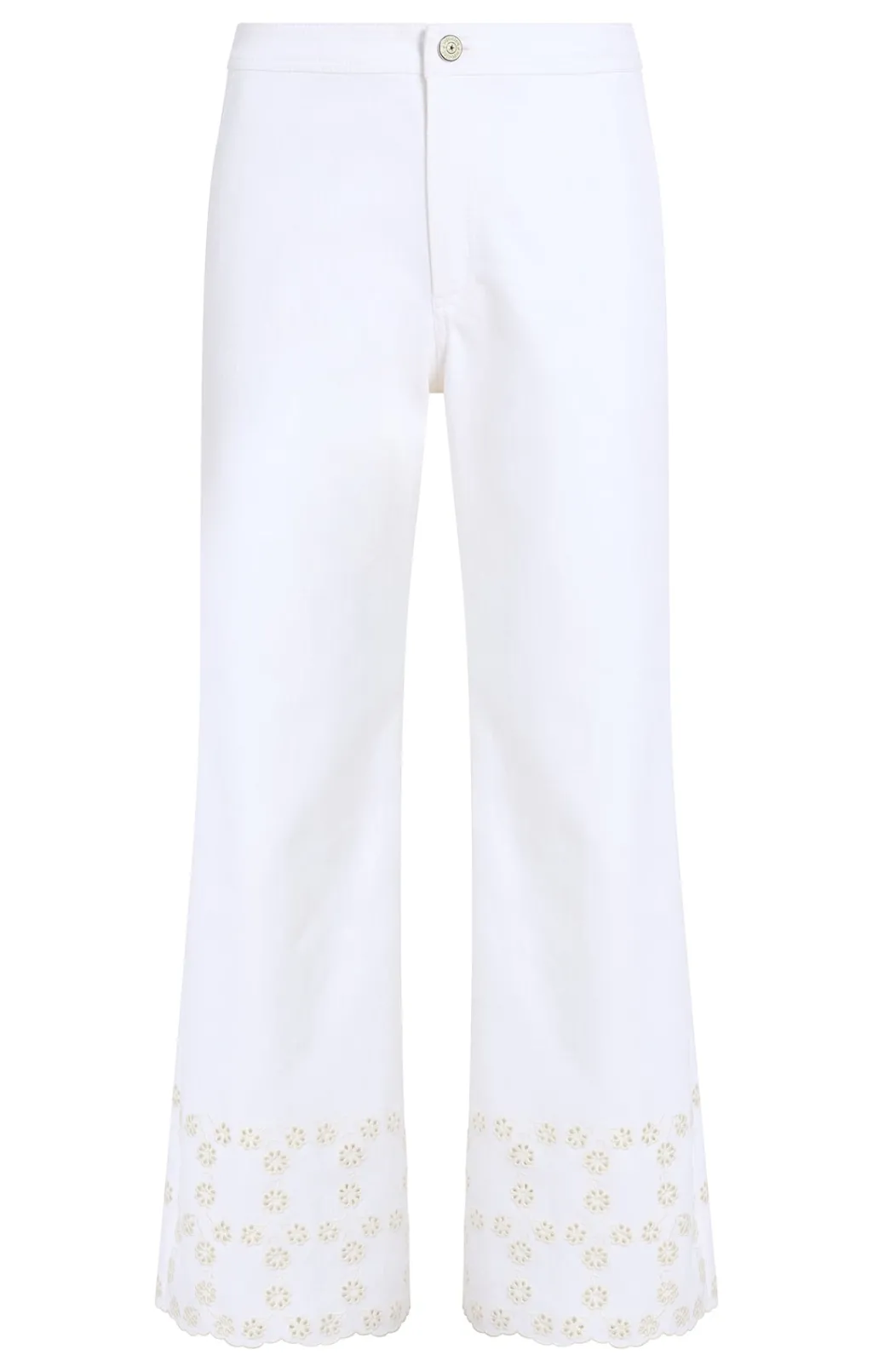 Cinq à Sept Floral Eyelet Amelia Pant White