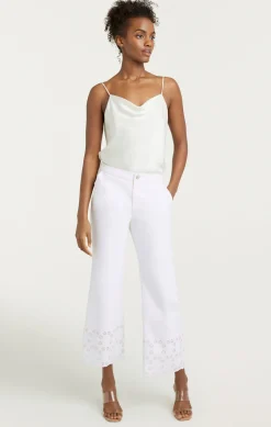 Cinq à Sept Floral Eyelet Amelia Pant White