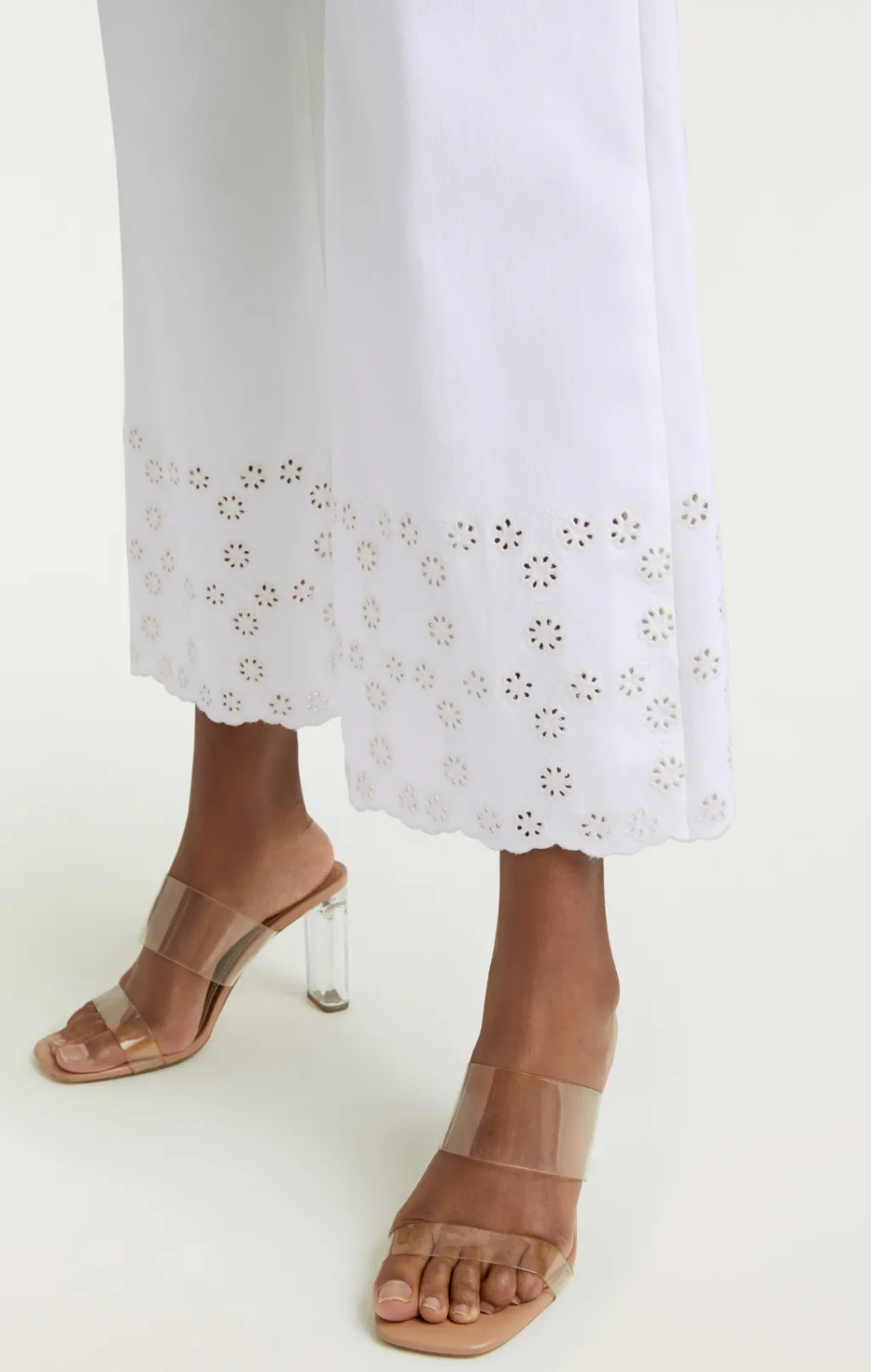 Cinq à Sept Floral Eyelet Amelia Pant White