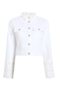 Cinq à Sept Floral Eyelet Matilde Jacket White New