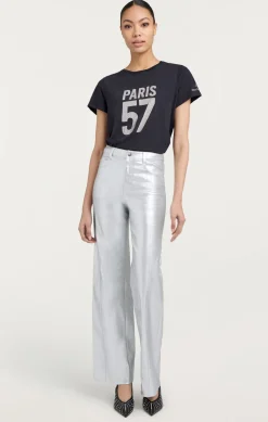 Cinq à Sept Foiled Francine Pant Silver Sale