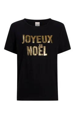 Cinq à Sept Foiled Joyeux Noel Tee Black/Gold