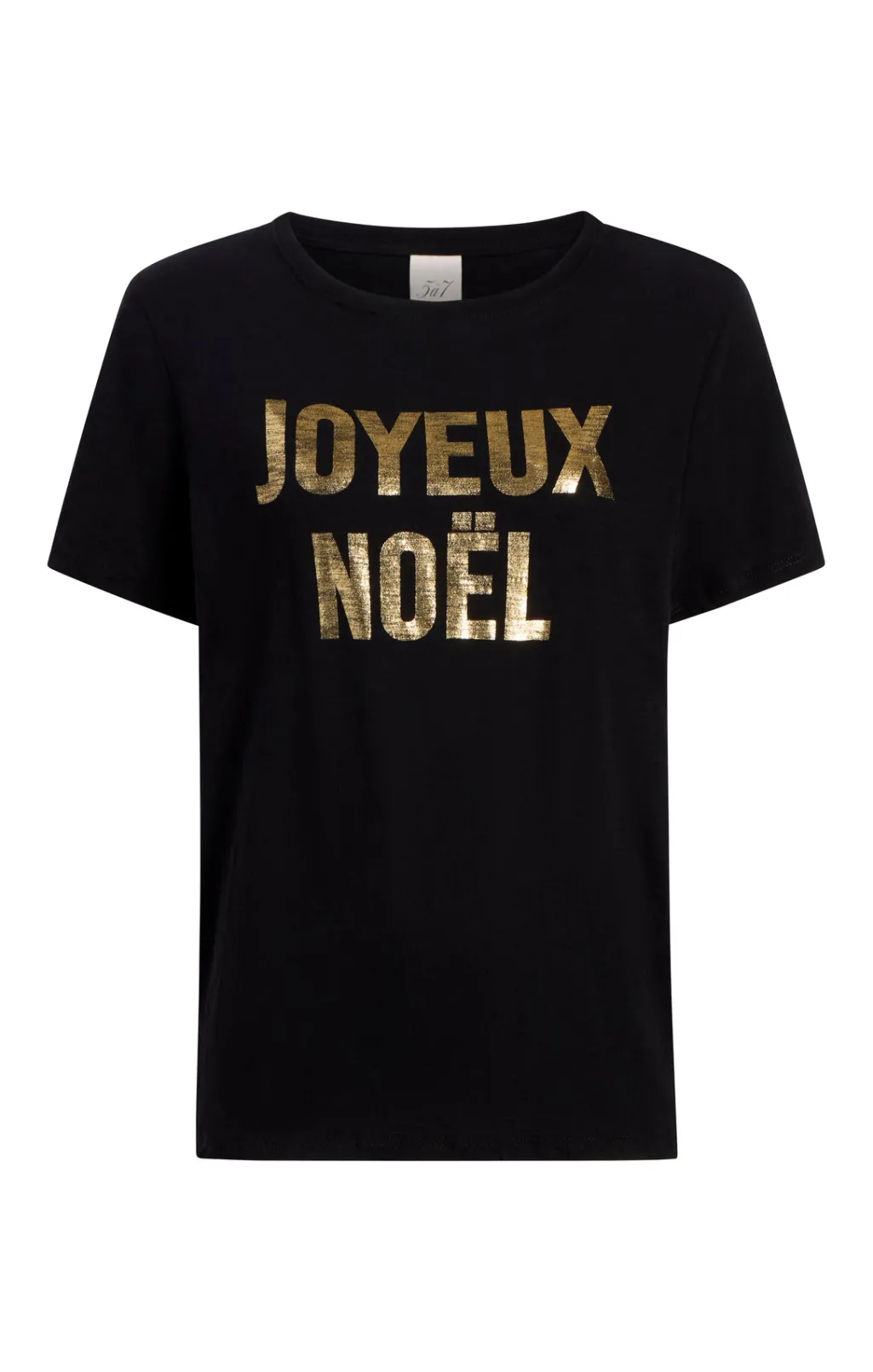 Cinq à Sept Foiled Joyeux Noel Tee Black/Gold