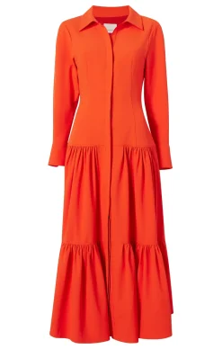 Cinq à Sept Foy Dress Lava Hot