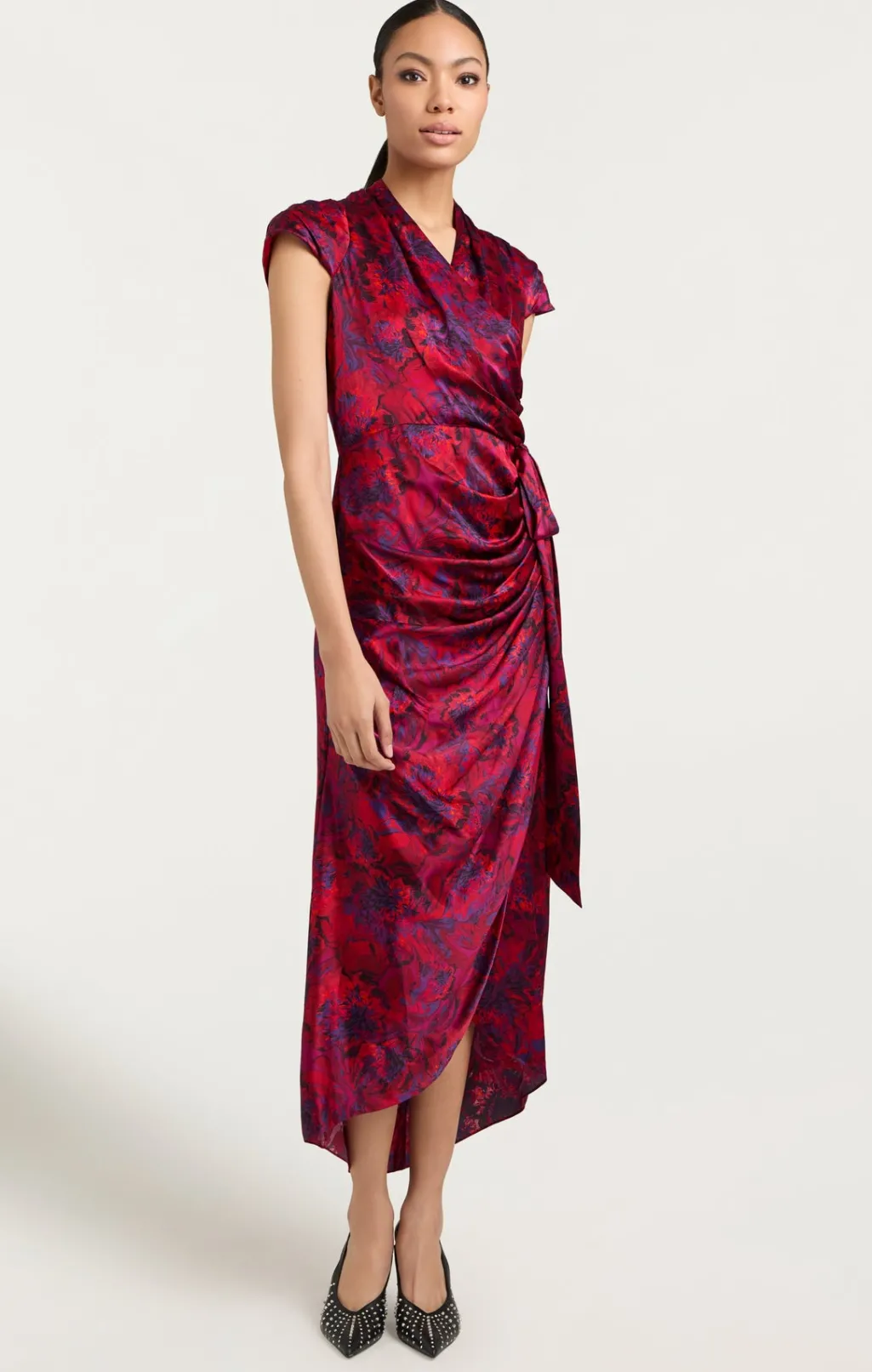 Cinq à Sept Gail Dress MarbledPeoniesDarkRedMulti Online