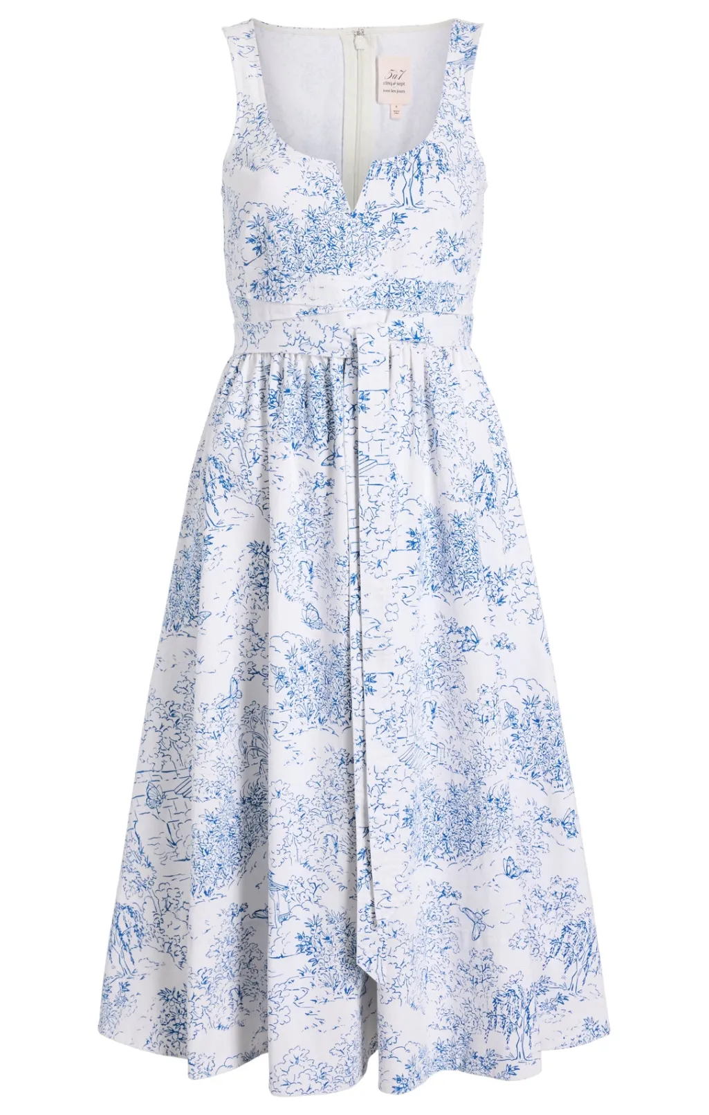 Cinq à Sept Garden Toile Ebba Dress White/Blue Outlet