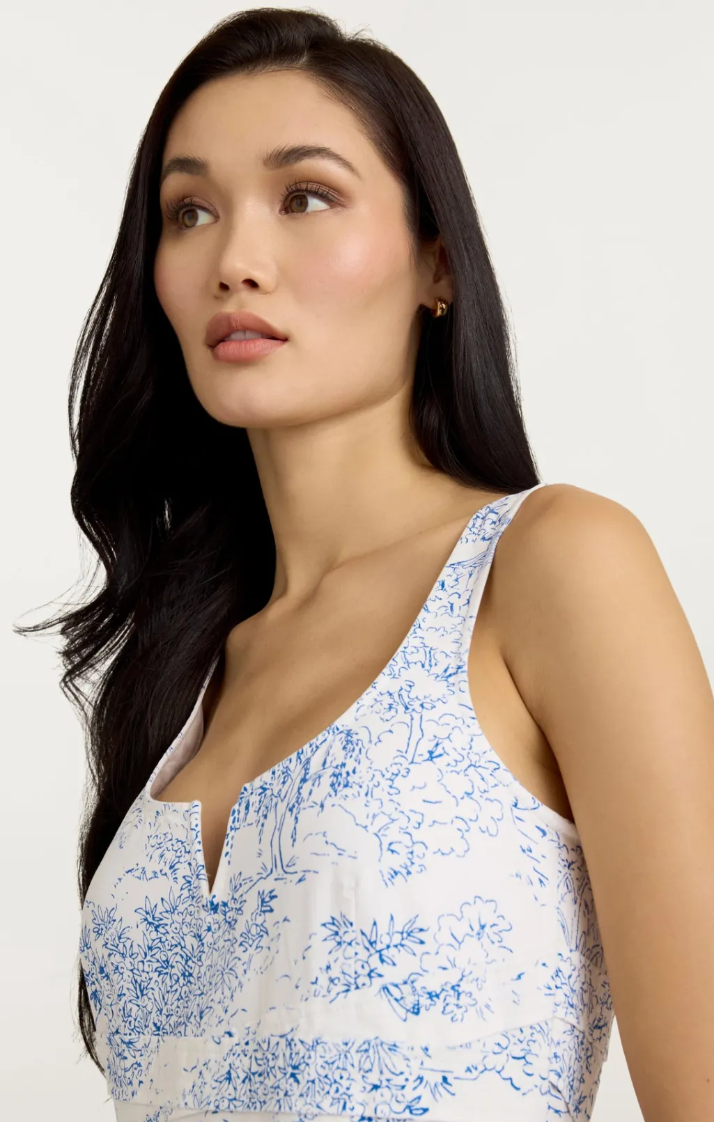 Cinq à Sept Garden Toile Ebba Dress White/Blue Outlet