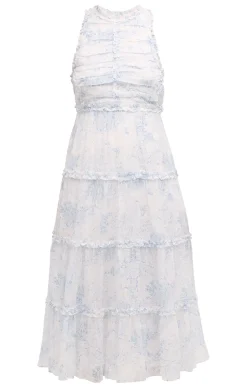 Cinq à Sept Garden Toile Jude Dress White/Blue Discount