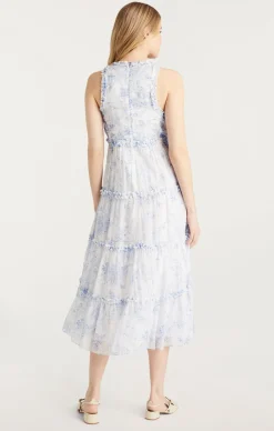 Cinq à Sept Garden Toile Jude Dress White/Blue Discount