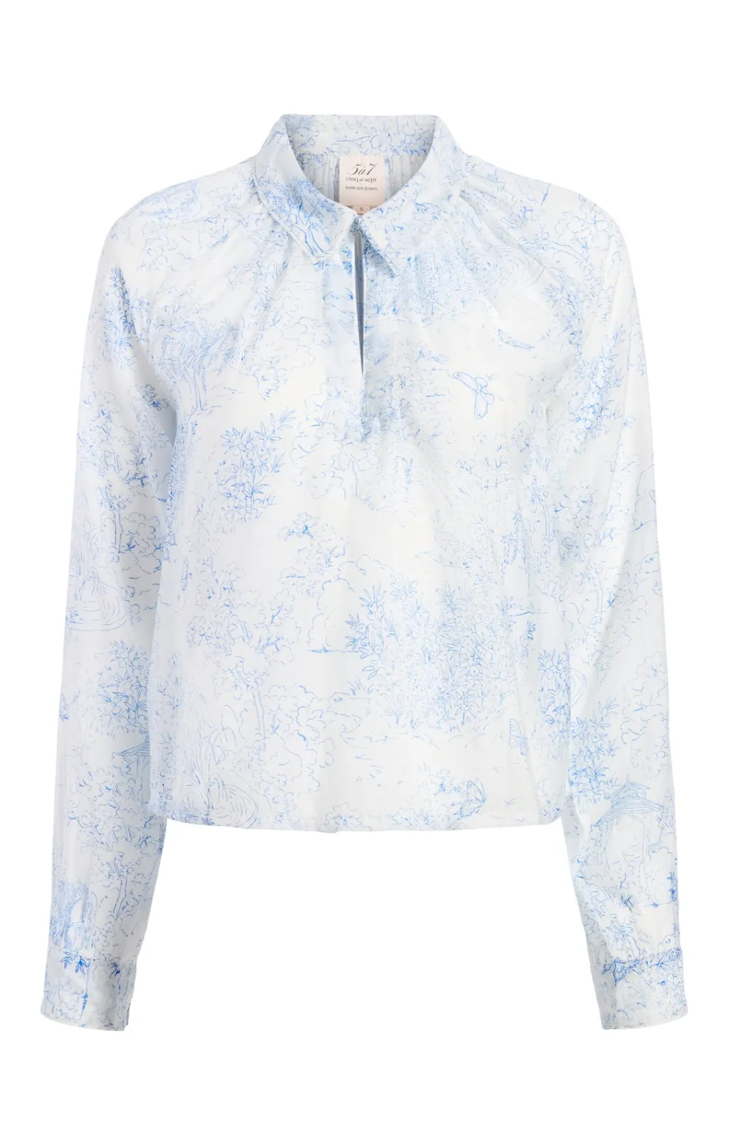 Cinq à Sept Garden Toile Mila Top White/Blue Outlet