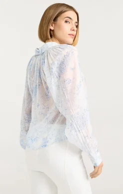 Cinq à Sept Garden Toile Mila Top White/Blue Outlet