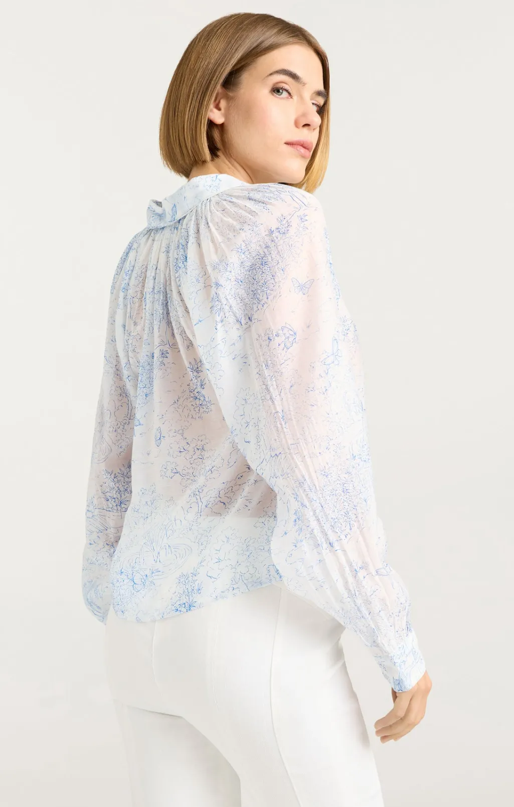 Cinq à Sept Garden Toile Mila Top White/Blue Outlet