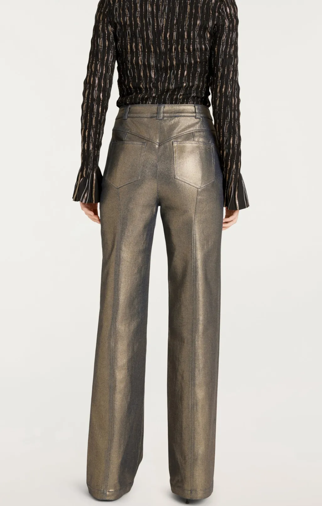 Cinq à Sept Coated Francine Pant Gold