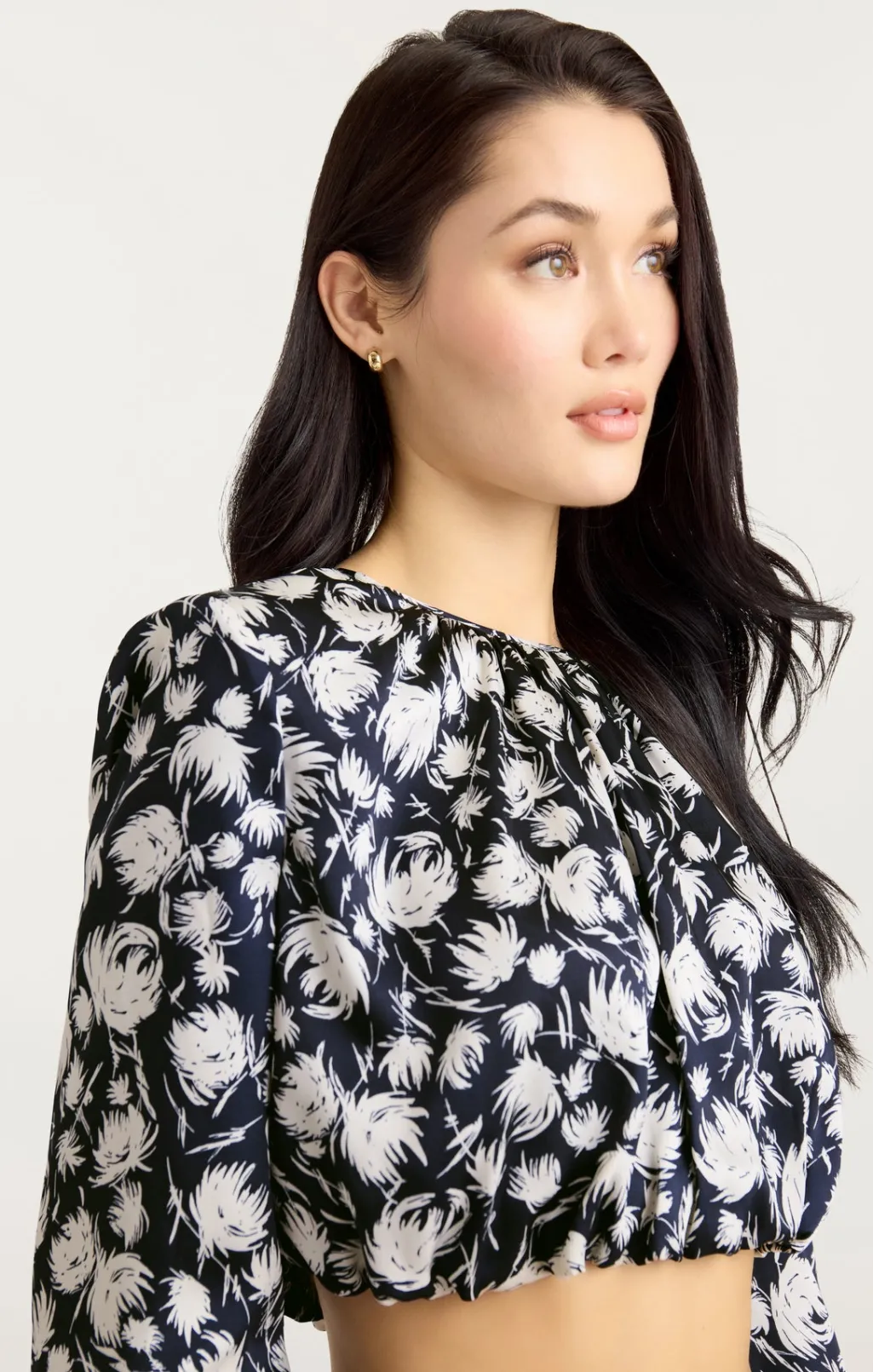 Cinq à Sept Graphic Floral Kamala Top Navy/Ivory Online
