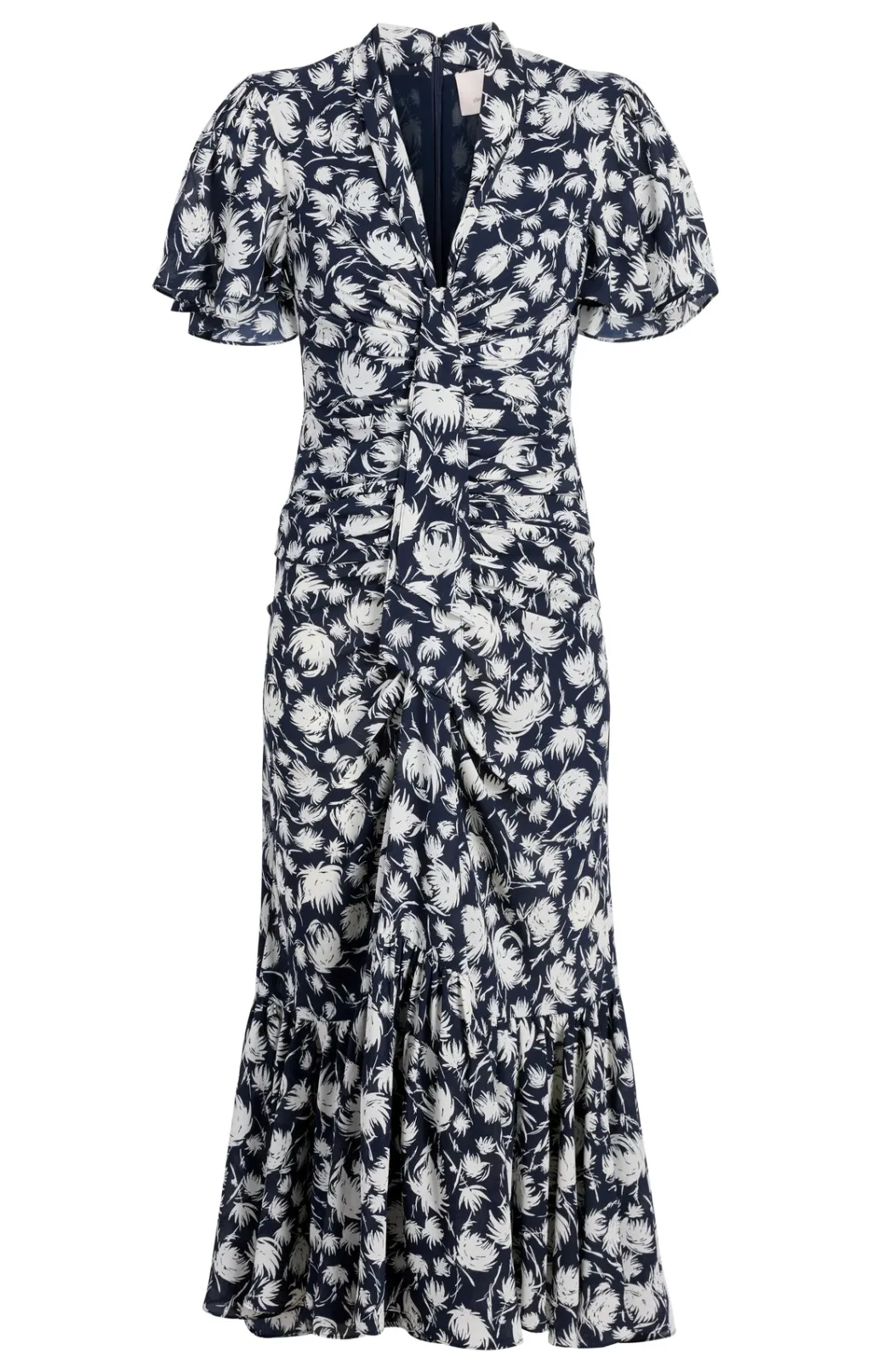 Cinq à Sept Graphic Floral Peeta Dress Navy/Ivory Online
