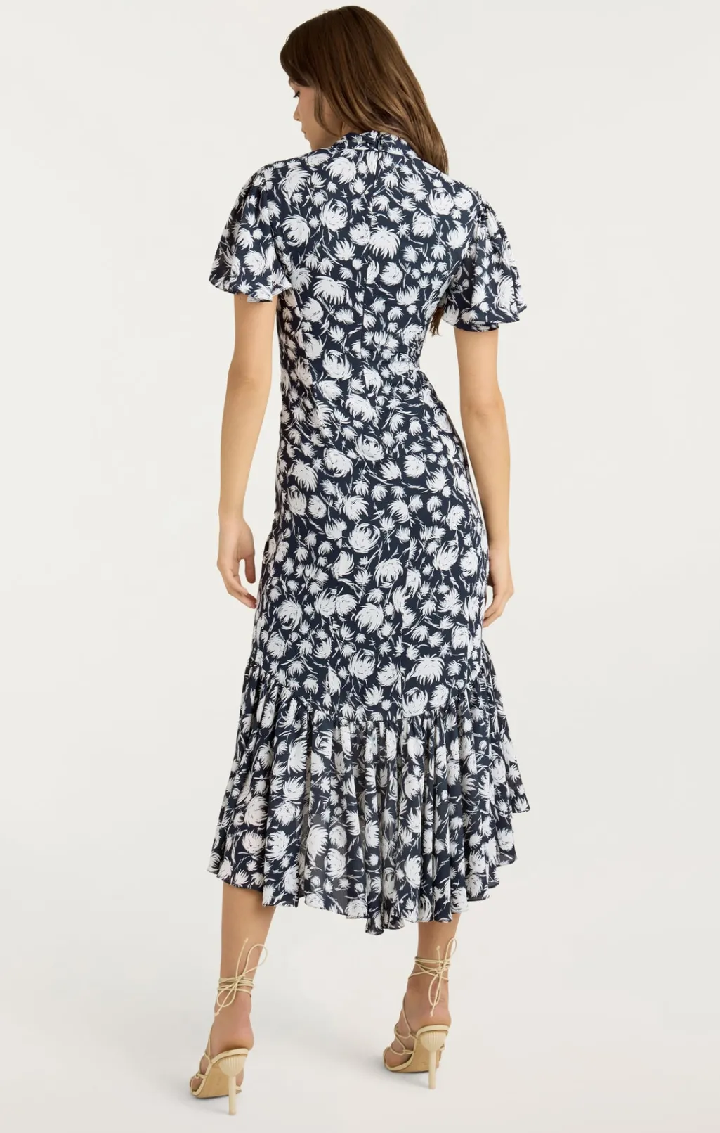 Cinq à Sept Graphic Floral Peeta Dress Navy/Ivory Online