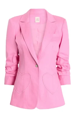 Cinq à Sept Heart Embroidery Louisa Blazer Flamingo Online