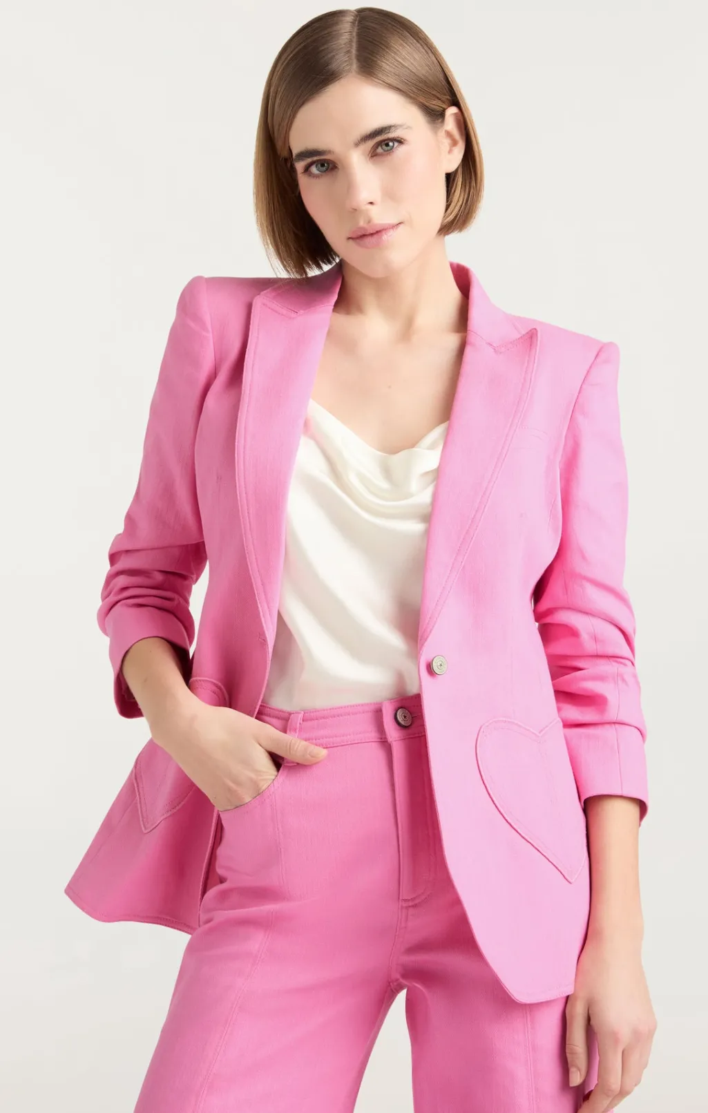 Cinq à Sept Heart Embroidery Louisa Blazer Flamingo Online