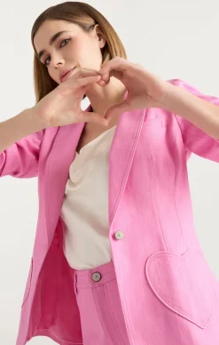 Cinq à Sept Heart Embroidery Louisa Blazer Flamingo Online