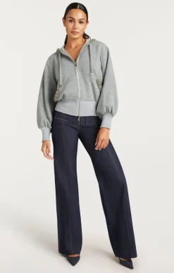 Cinq à Sept Heather Maddie Zip Up Sweatshirt HeatherGrey/multi Sale