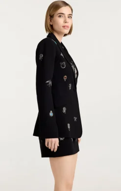 Cinq à Sept Heatset Brooches Embellished Cheyenne Blazer BlackMulti Best