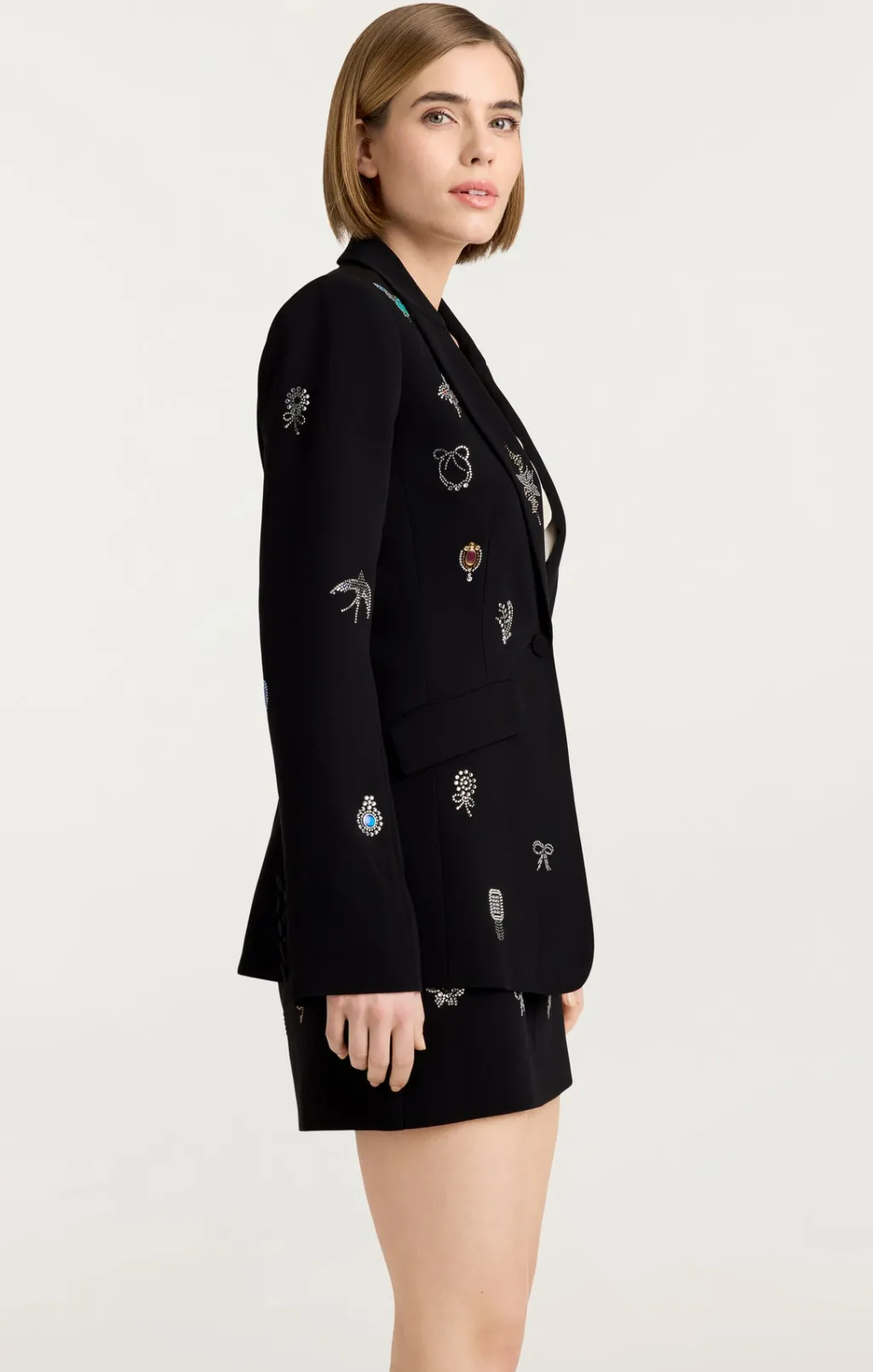 Cinq à Sept Heatset Brooches Embellished Cheyenne Blazer BlackMulti Best