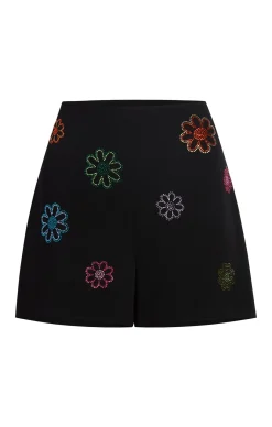 Cinq à Sept Heatset Daisies Alissa Short Black Discount