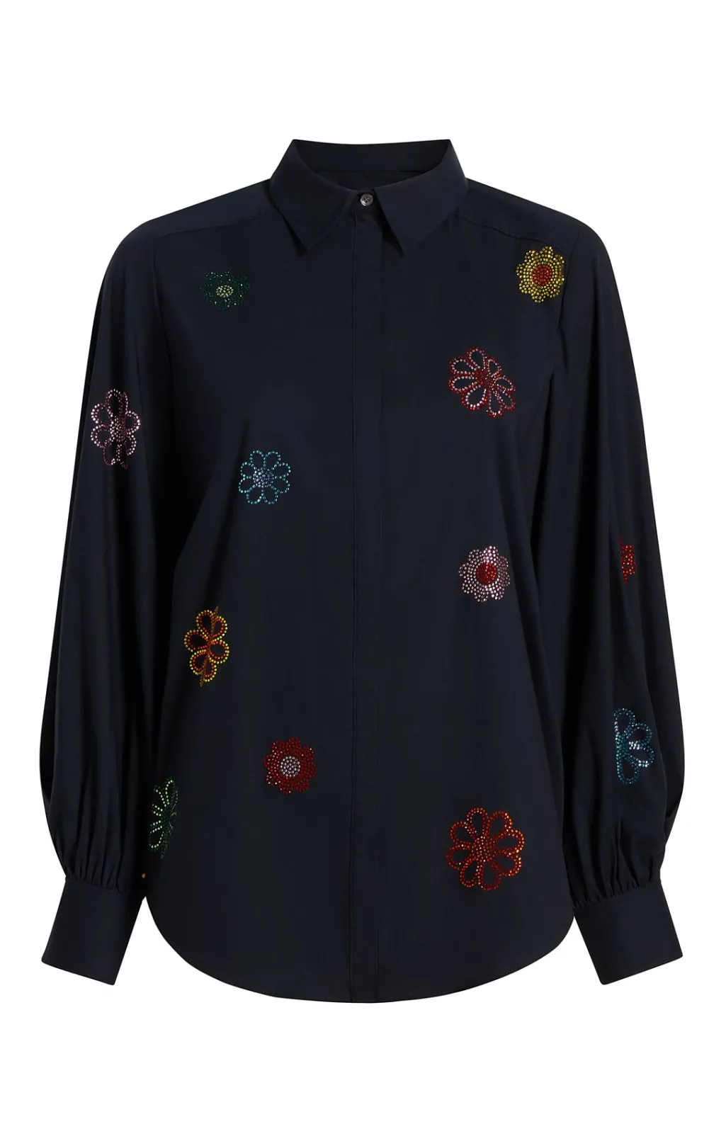 Cinq à Sept Heatset Daisy Embellished Kandice Top Navy Outlet