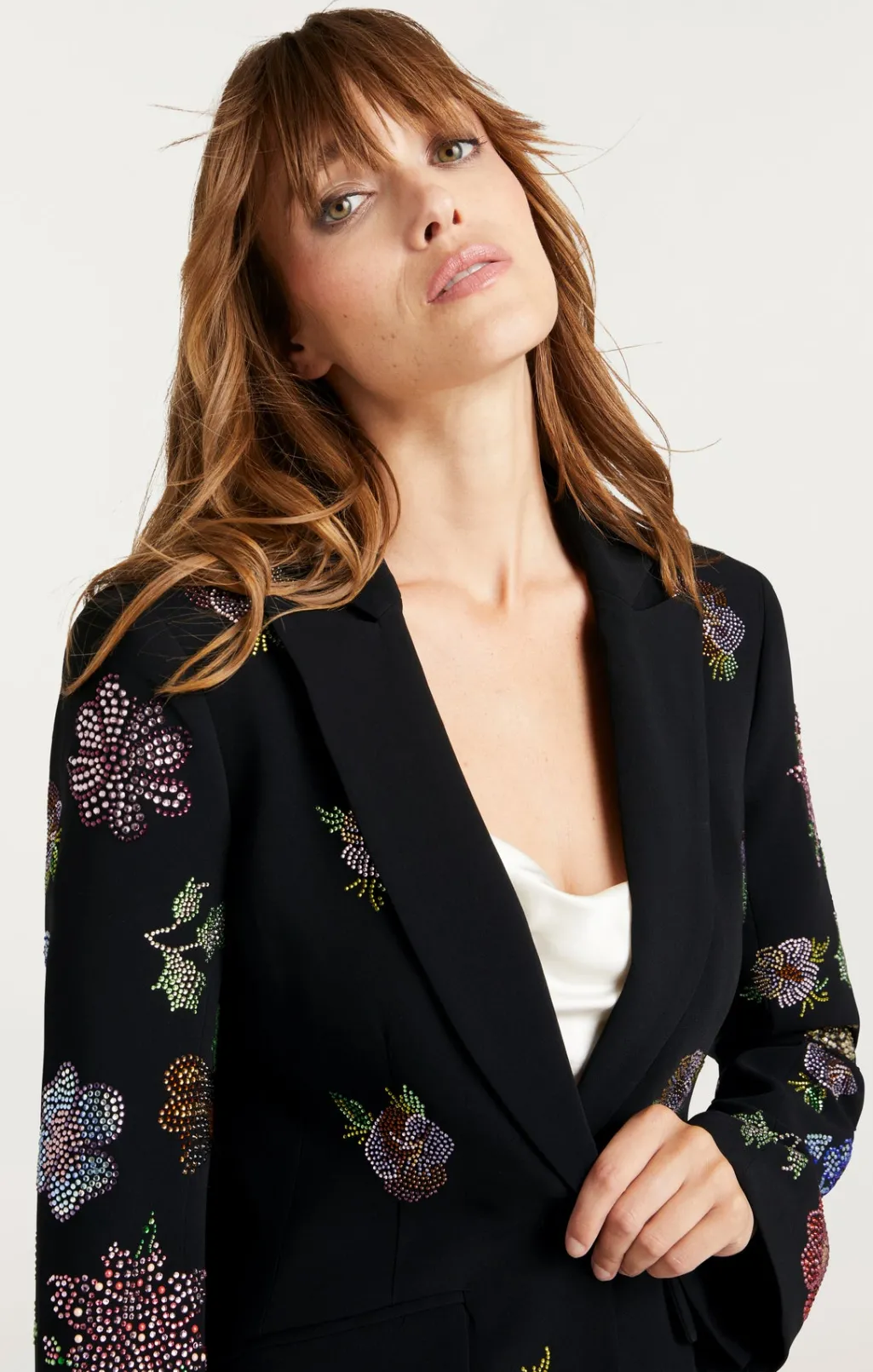 Cinq à Sept Heatset Pansy Garden Cheyenne Blazer Black/multi Outlet