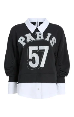 Cinq à Sept Heatset Paris 57 Justina Pullover Black/White Best
