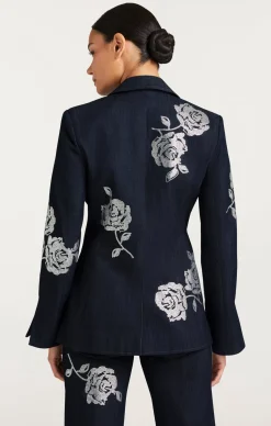 Cinq à Sept Heatset Roses Cheyenne Blazer Indigo Hot