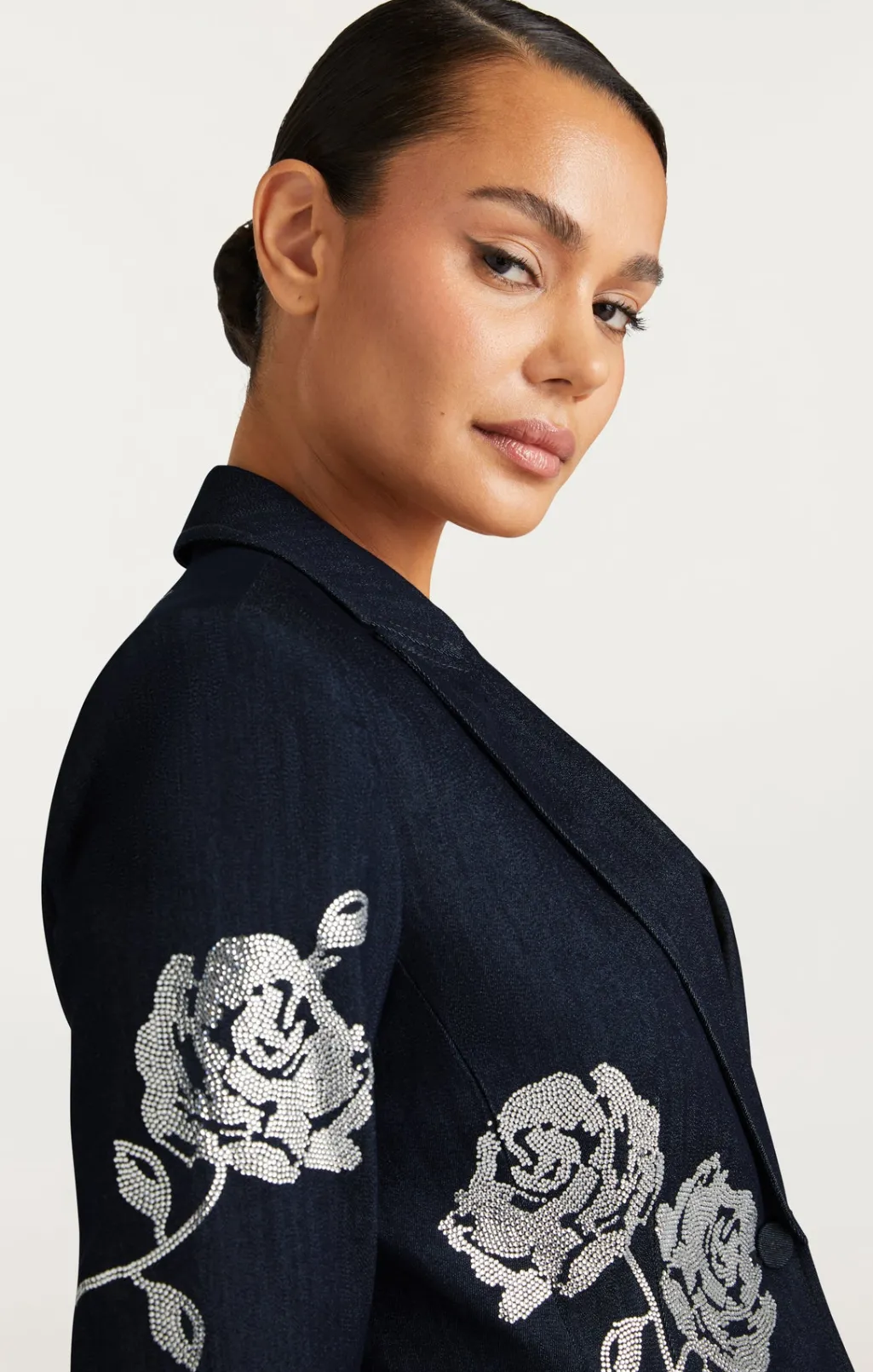 Cinq à Sept Heatset Roses Cheyenne Blazer Indigo Hot