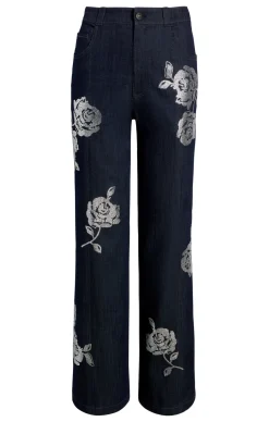Cinq à Sept Heatset Roses Francine Pant Indigo New