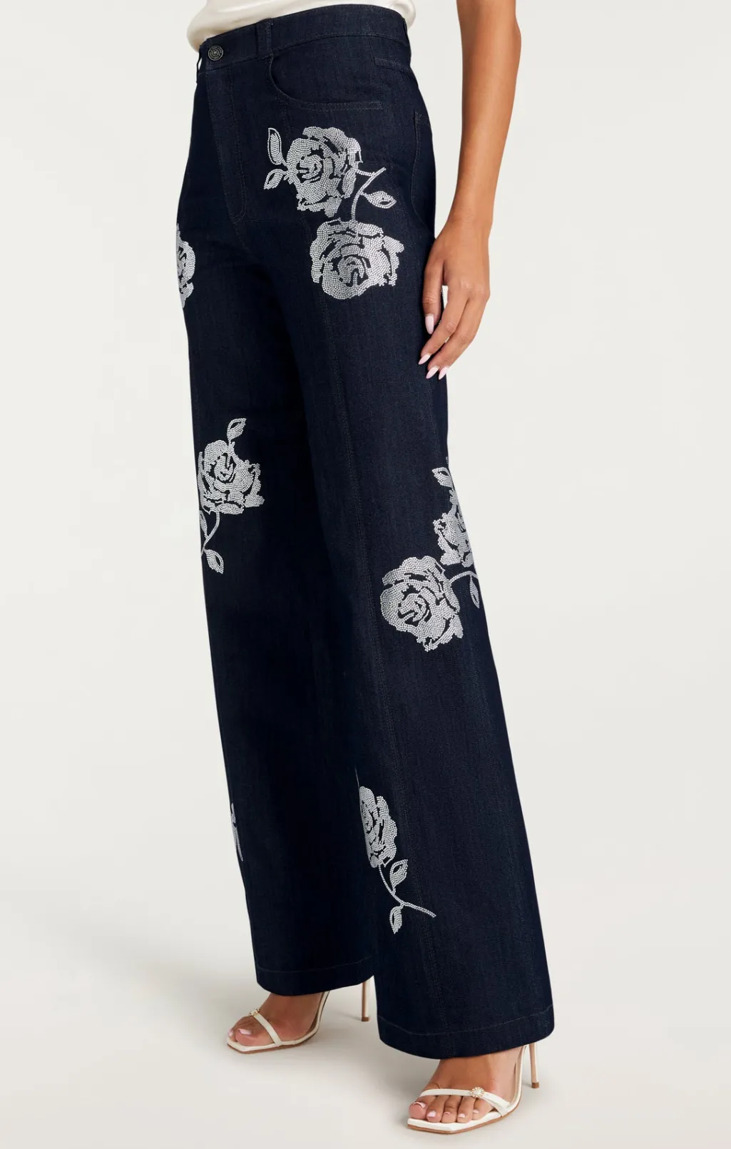 Cinq à Sept Heatset Roses Francine Pant Indigo New