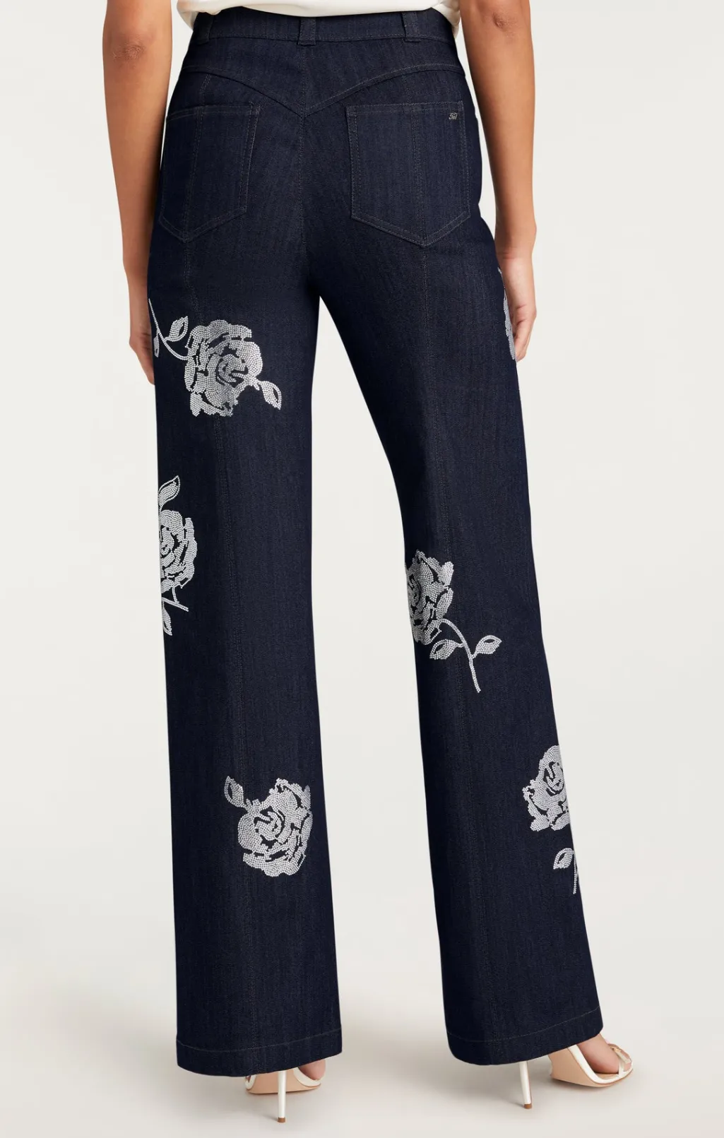 Cinq à Sept Heatset Roses Francine Pant Indigo New