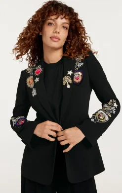Cinq à Sept Heritage Patch Cheyenne Blazer BlackMulti Hot