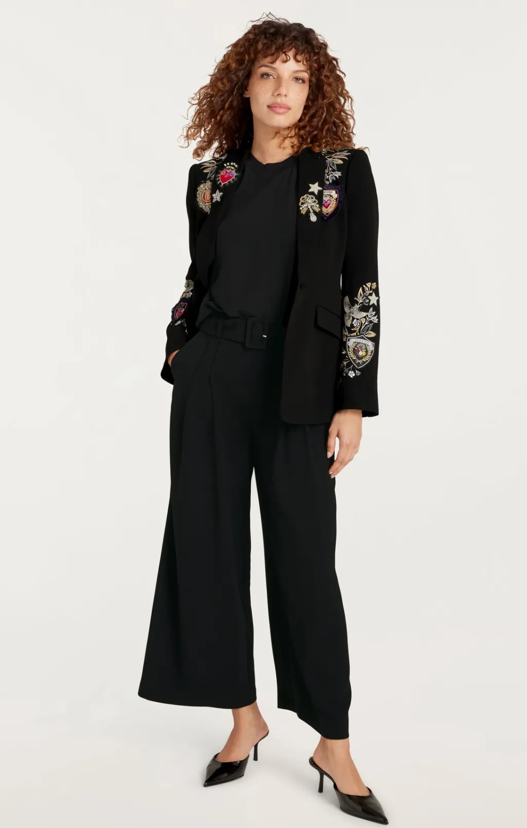 Cinq à Sept Heritage Patch Cheyenne Blazer BlackMulti Hot