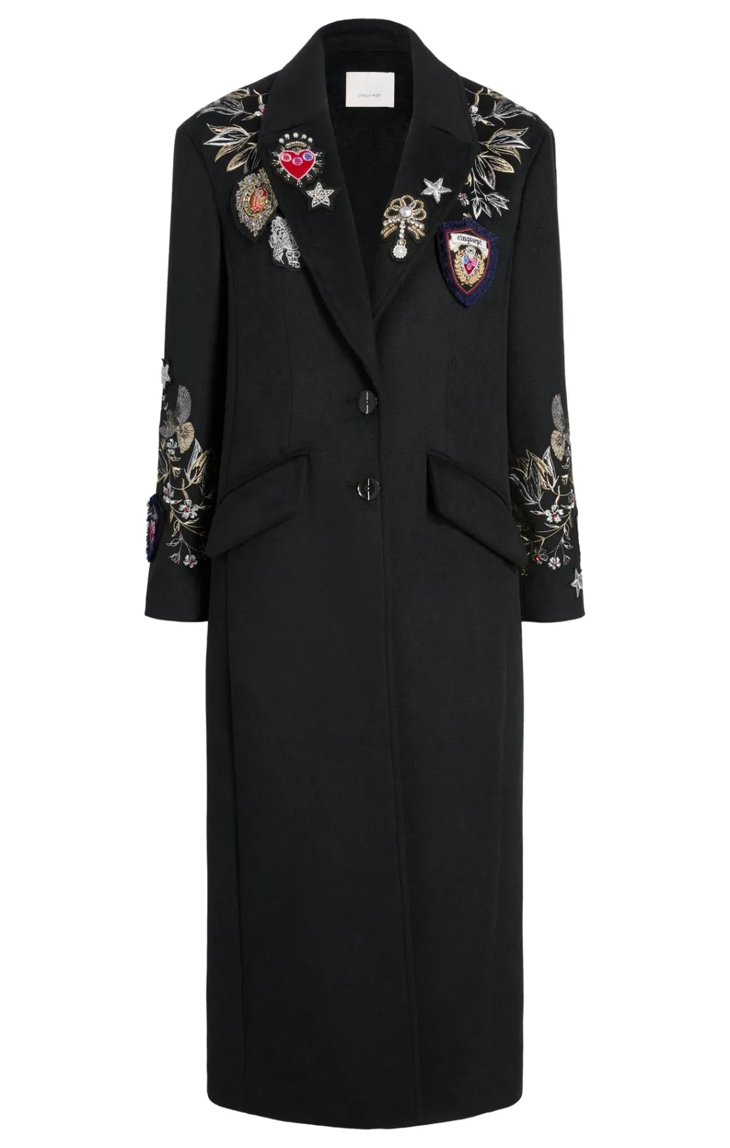 Cinq à Sept Heritage Patch Gravis Coat BlackMulti Discount