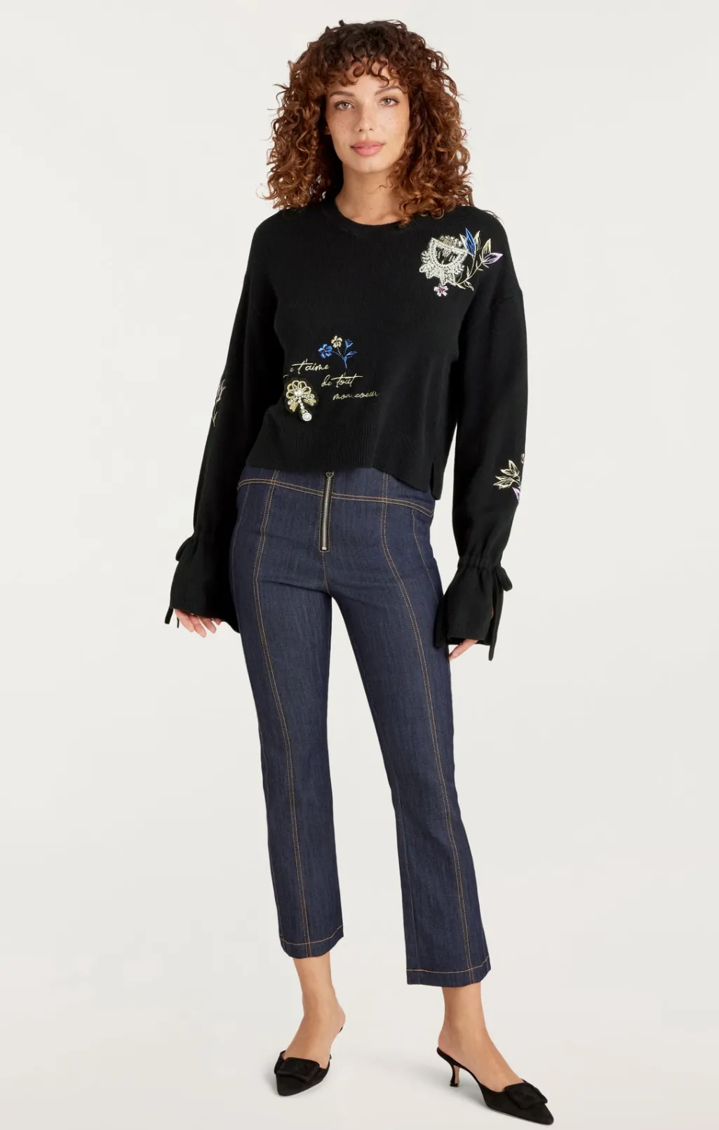 Cinq à Sept Heritage Patch Tasha Pullover BlackMulti