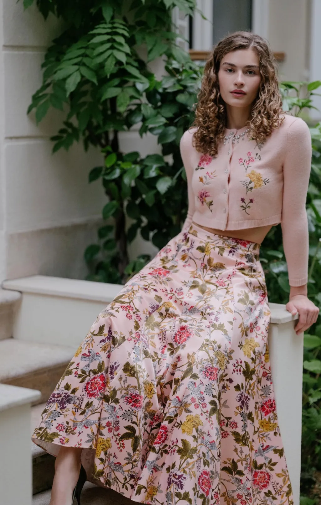 Cinq à Sept Hilda Skirt SoftPinkMulti Discount