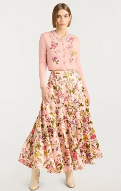Cinq à Sept Hilda Skirt SoftPinkMulti Discount