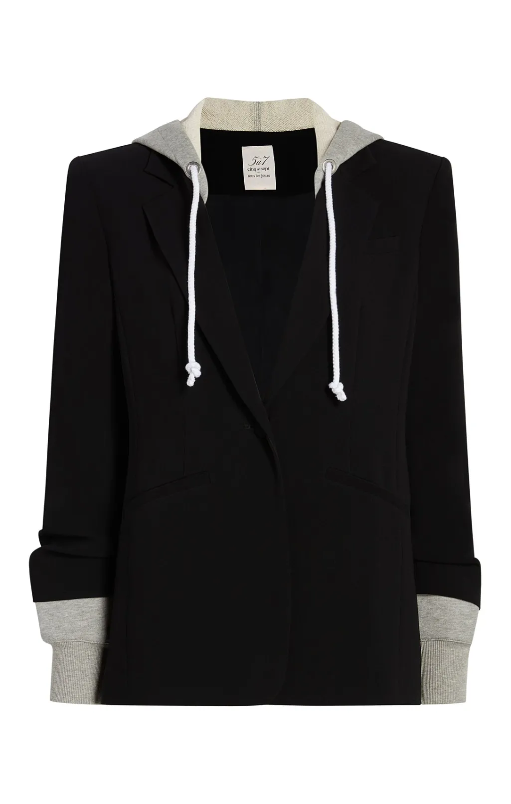 Cinq à Sept Hooded Khloe Blazer Black/HeatherGrey Hot