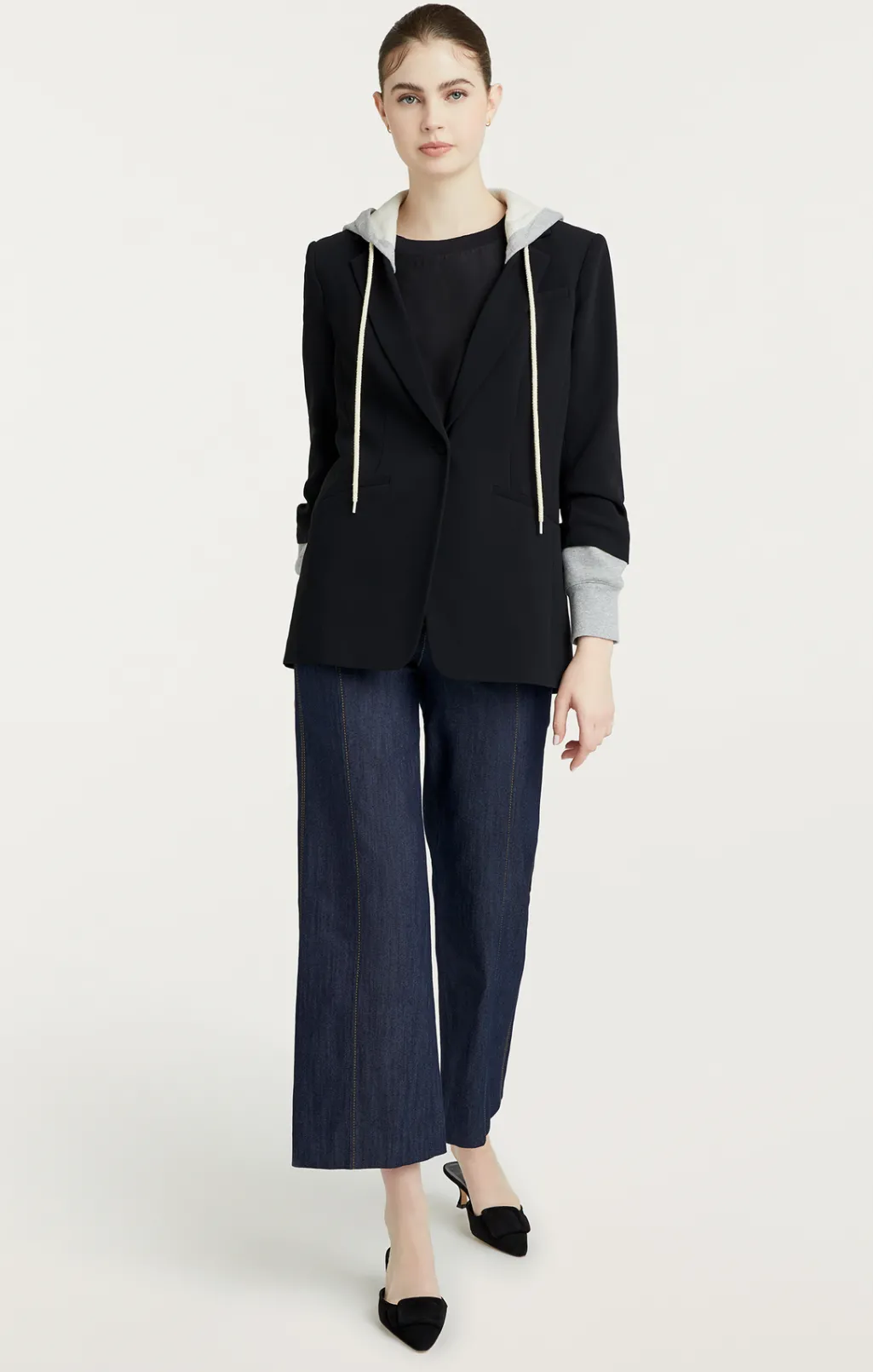 Cinq à Sept Hooded Khloe Blazer Black/HeatherGrey Hot