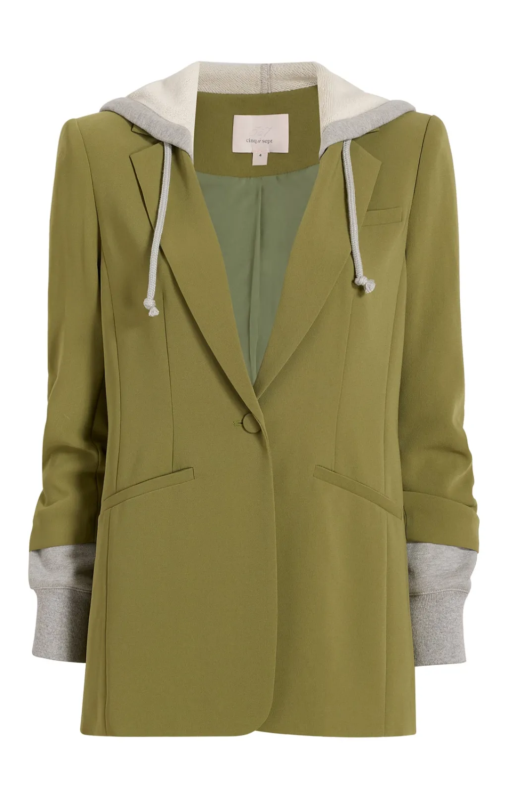 Cinq à Sept Hooded Khloe Jacket OliveGreen/HeatherGrey Discount