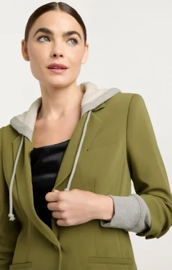 Cinq à Sept Hooded Khloe Jacket OliveGreen/HeatherGrey Discount