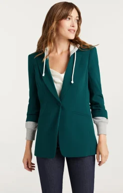 Cinq à Sept Hooded Khloe Jacket GreenOnyx New