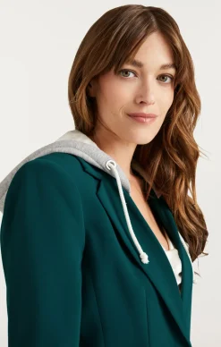 Cinq à Sept Hooded Khloe Jacket GreenOnyx New