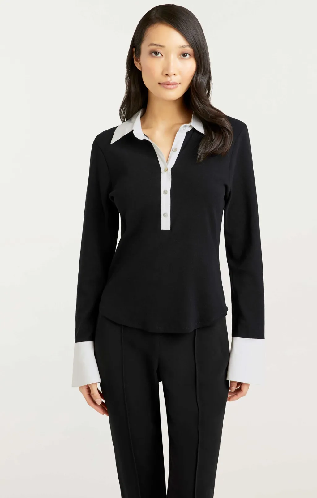 Cinq à Sept Jaden Top Black/white Sale